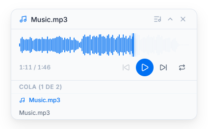 Mini-player with playlist
