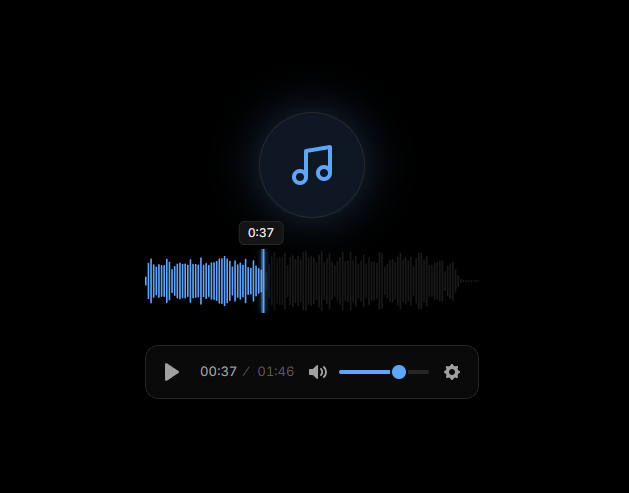 Audio player with waveform